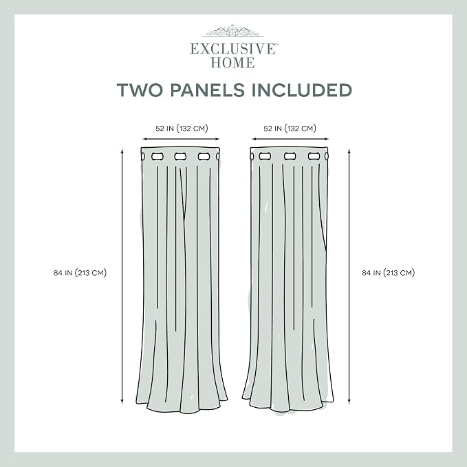 TOWN & COUNTRY LUXE Talia Double Layer Indoor Curtains, Sheer and Room Darkening Blackout, Grommet Top, Energy Efficient, 2-Pack Set, 52"x84", Turquoise
