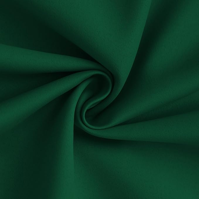 Yakamok Dark Green 100% Blackout Curtains 84 Inches Long 50" Wide 2 Panels | Blackout Curtain Panels for Bedroom, 2 Thick Layers Grommet Top Thermal Insulated Drapes with White Back for Living Room