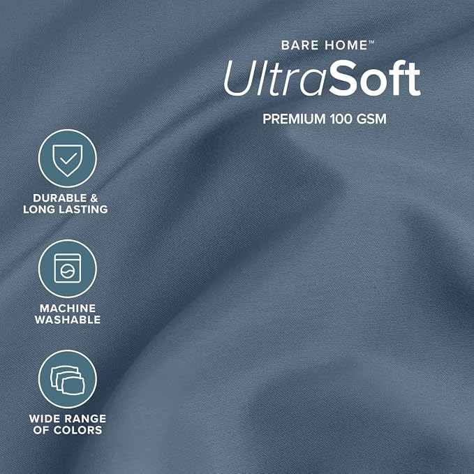 Bare Home Full Sheet Set - 1800 Ultra-Soft (Full, Bering Sea) | Deep Pockets 6 to 15 Inches, Breathable, Hypoallergenic, Hotel Luxury, Easy Fit, Soft, All-Season
