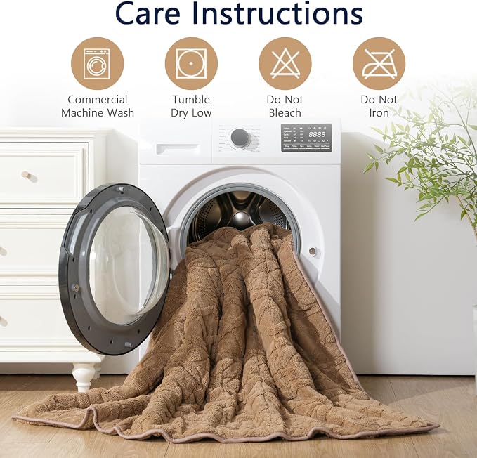 Mr. Sandman Weighted Blankets for Adults, Queen Size 60 x 80 Inches, 15lbs | Machine Washable; Soft Warm Sherpa Fleece; Fluffy Jacquard with Glass Beads; Heavy Throw for Sleep and Calm; Warm Taupe