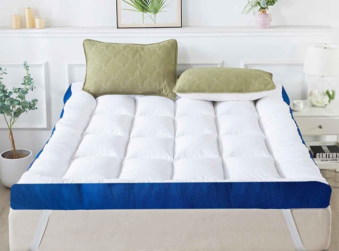 WhatsBedding 4 Inch Memory Foam Full Size Mattress Topper for Back Pain