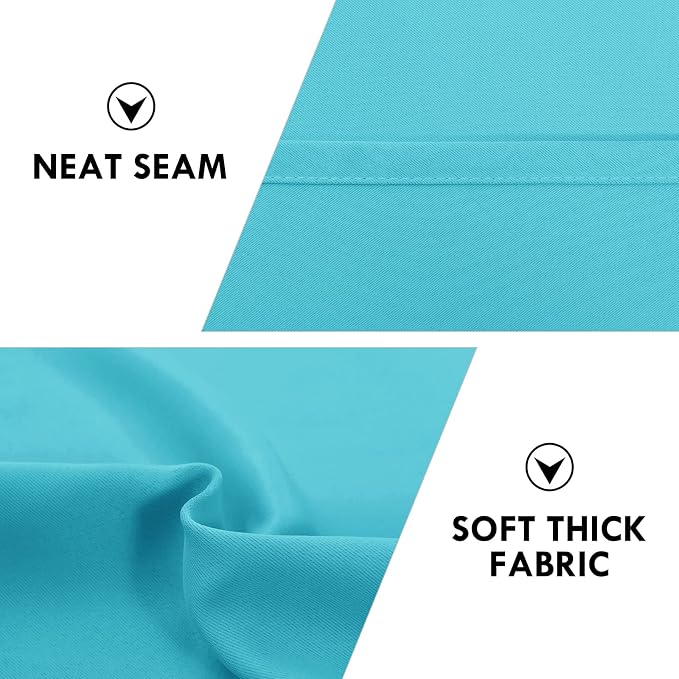 DWCN Short Blackout Curtains 60 x 36 Inch for Kitchen RV Bunk Turquoise | 2 Panels Set, Kitchen Window Curtains Over Sink, Thermal Insulated, Light Blocking, Rod Pocket Drapes for Small Window