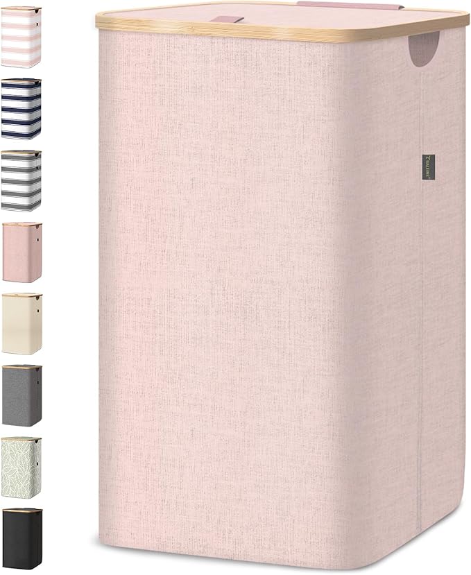 BALEINE 70L Laundry Hamper with Lid, Large Laundry Basket Bin | Large Capacity, Easy-Access Lid, Shape-Retaining Structure, Pull Handles, Ideal for Bedroom, Dorm, Laundry Room