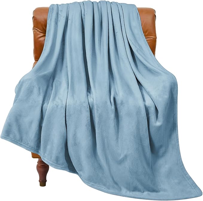 BEDELITE Fleece Blanket Soft Plush Throw for Couch Washed Blue 50"x60" | Ultra Soft Fleece, Plush Microfiber, Lightweight Warmth, All Season Comfort, Fade Resistant, Machine Washable, Couch Sofa Bed