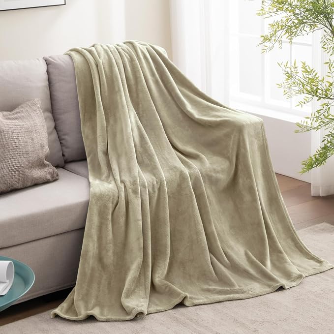 BEDELITE Fleece Blanket Soft Plush Twin Size Blanket Linen Brown 60"x80" | Ultra Soft Fleece, Plush Microfiber, Lightweight Warmth, All Season Comfort, Fade Resistant, Machine Washable, Couch Sofa Bed