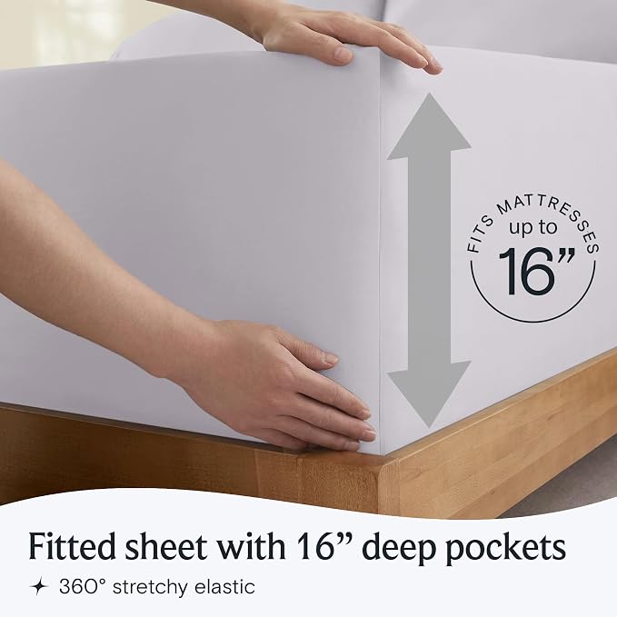 LuxClub Twin XL Sheets Set, Cooling & Soft Deep Pocket Bed Sheets, 3PC | LuxClub Silky Fitted Sheet & Pillowcase Sets, Breathable Hotel Luxury Bedding for Mattress Wrinkle Free, Dove Gray