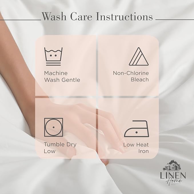 Linen Home 100% Cotton Percale Sheets California King Size, Tropical Peach, Deep Pocket, 4 Pieces Set- 1 Flat, 1 Fitted and 2 Pillowcases, Crisp Cool and Long Staple Strong Bed Linen