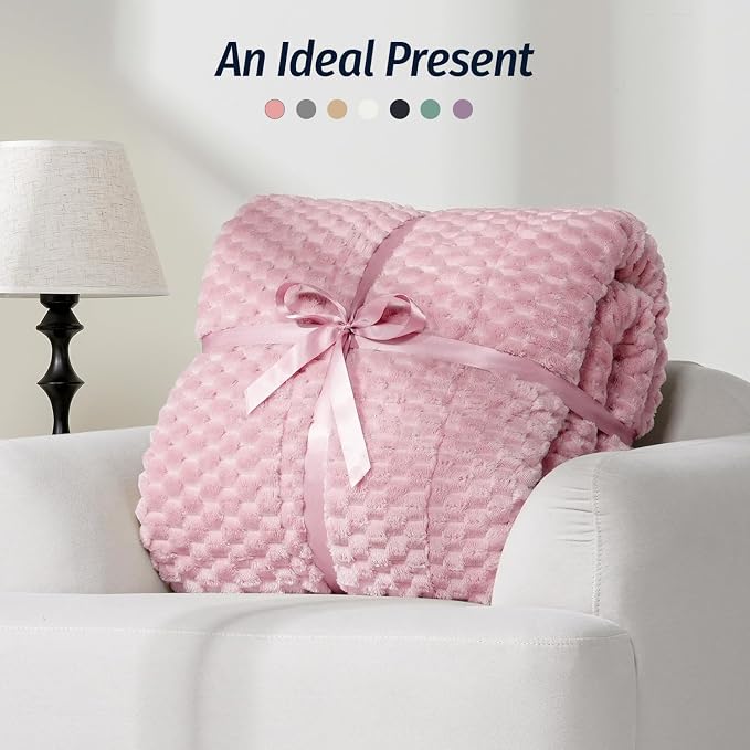 Fleece Weighted Blanket for Adults 60" x 80" 15lbs Fuzzy Blankets Pink | Soft Queen Size Sherpa Weighted Blankets, 3D Imitation Turtle Shell Warm Jacquard Flannel Heavy Blanket for Couch and Bed