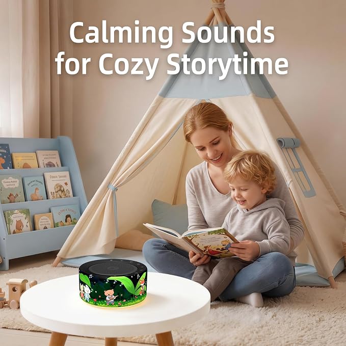Kipcush White Noise Machine for Baby & Adults, Sleep Sound Machine with 30 Soothing Sounds, 8-Color Night Light, Memory Function, White Noise for Sleeping, Nursery, Office, Travel, Relaxation