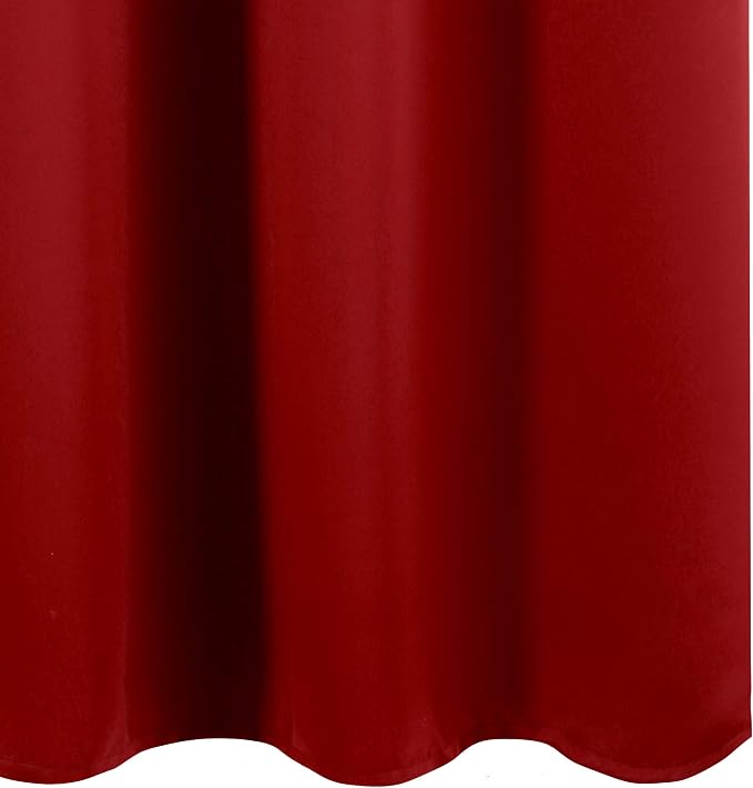 Red Blackout Curtains 34 x 54 Inch Length/Set of 2 Curtain Panels/Thermal Insulated Room Darkening Blackout Curtains for Bedroom