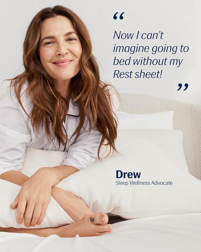REST® Evercool® + Cooling Sheet Set for Hot Sleepers, Twin XL | Bed Sheets for Night Sweat- QMX>0.44, Ionic+ Self-Cleaning Silver Yarn for Sensitive Skin-2 Pillowcases,1 Fitted Sheet