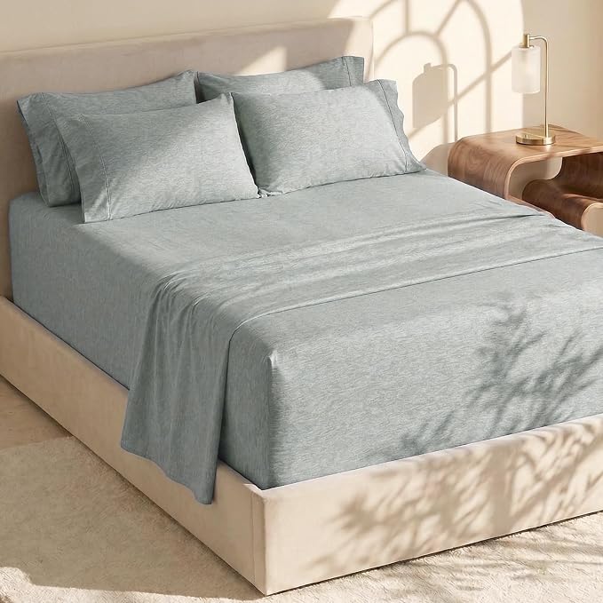 Hearth & Harbor Bed Sheets, Luxury Soft 6 Piece Bed Sheet Set Extra Deep Pocket Fitted Sheets Fits Mattress up to 21", Double Brushed Bedding Sheets & Pillowcases,