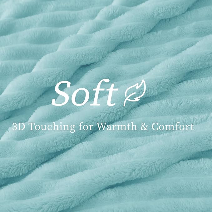 BEDELITE Striped Fleece Throw Blanket, Cloud Blue, 50"x60" | 300GSM Microfiber Fleece, Soft Cozy, Lightweight Warm, Double-Sided Plush, Machine Washable, Gift, Room Decor, for Couch Sofa