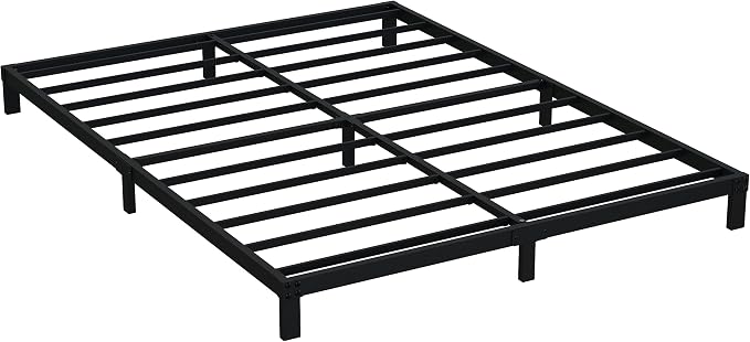 EMODA 6 Inch Full Size Bed Frame Heavy Duty Metal Platform | No Box Spring Needed, Easy Assembly Noise Free, Black