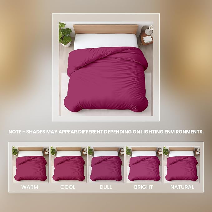 1 Pc California King Duvet Cover Only-100% Egyptian Cotton 600 Thread Count Ultra Soft Premium Durable Comforter Cover Zipper Closure & Corner Ties- (Hot Pink, 104" X 98")