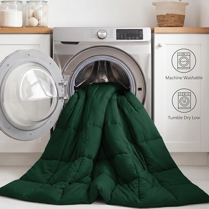 Queen Comforter Set, 7-Piece Bed in a Bag, Emerald Green | OEKO-TEX Certified, Box-Stitched Design, 240 GSM Down Alternative Fill, All-Season Comfort, Sheets, Pillowcases & Shams