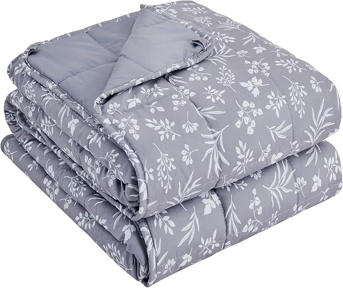 yescool Weighted Blanket for Adults (15 lbs, 60" x 80", Dove Grey) Cooling Heavy Blanket for Sleeping Perfect for 140-160 lbs, Queen Size Breathable Blanket with Premium Glass Bead, Machine Washable