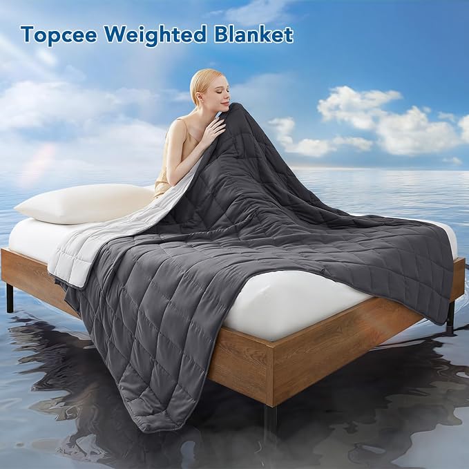 Weighted Blanket (20lbs 80"x87" King Size) Soft Cooling Heavy Blanket Sleeping, Apply to 190-210 lbs Body, Thick Breathable Blanket with Glass Bead, Easy Care