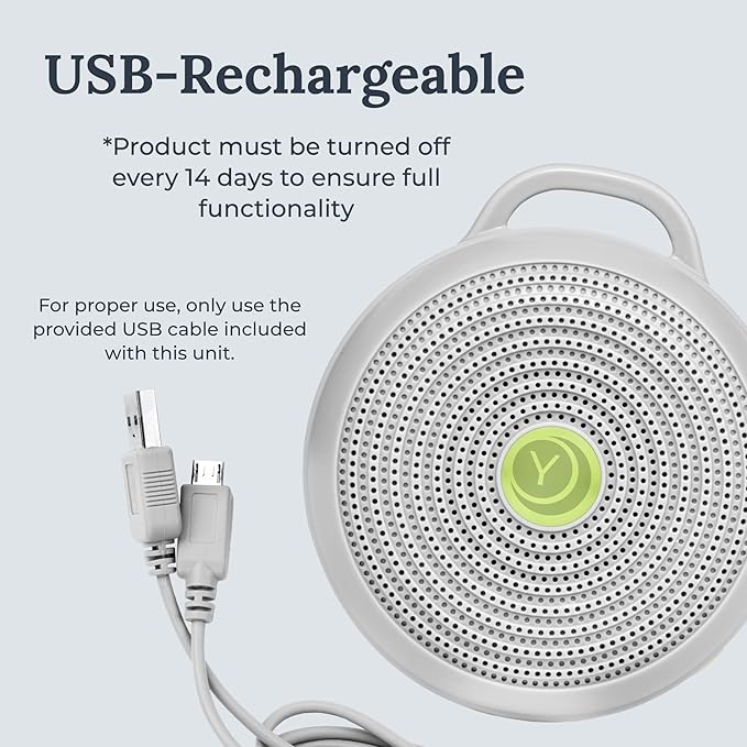 Yogasleep Hushh Portable White Noise Sound Machine for Baby, 3 Soothing Natural Sounds with Volume Control, Compact Size, Noise Canceling for Sleep Aid, Office Privacy, & Meditation, Registry Gift