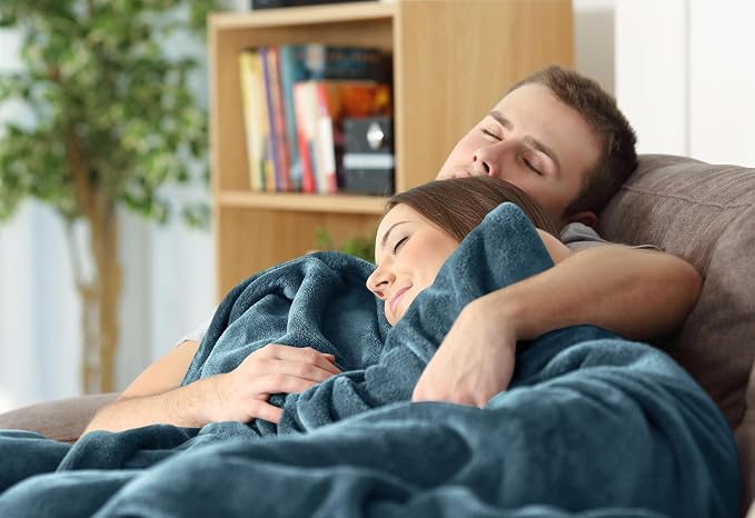 Utopia Bedding Soft Fleece Bed Blanket Throw Size Stone Blue (50x60 Inch) | Microfiber Plush Warm Lightweight Breathable Cozy Blanket Anti-Static, All Season Use, Gift for Women and Men
