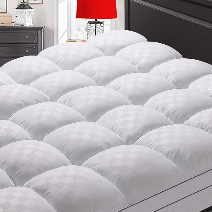 SameBed Mattress Topper Twin,Extra Thick Mattress Pad Cover for Back Pain,Cooling Mattress Protector with 8-21 Inch Deep Pocket,Overfilled Down Alternative Filling,White