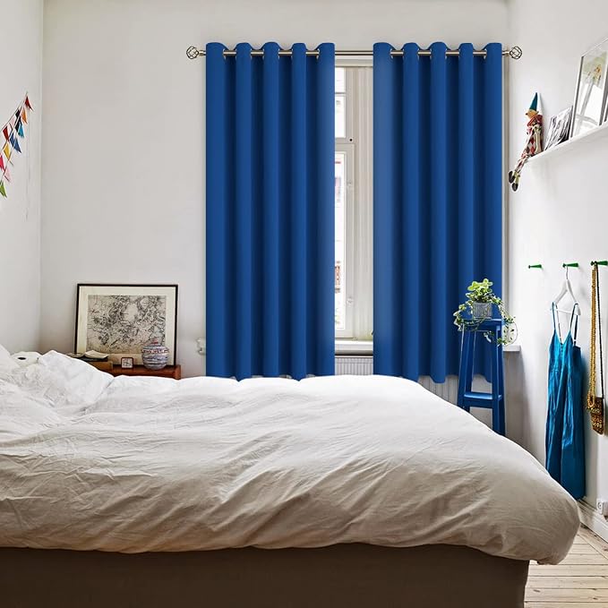 BGment Royal Blue Blackout Curtains for Bedroom 63 Inch Long - 2 Panels | Grommet Top, Black Out, Room Darkening, Sunblock, Thermal Insulated, Window Drapes for Kids Boys Room, 70x63 Inch