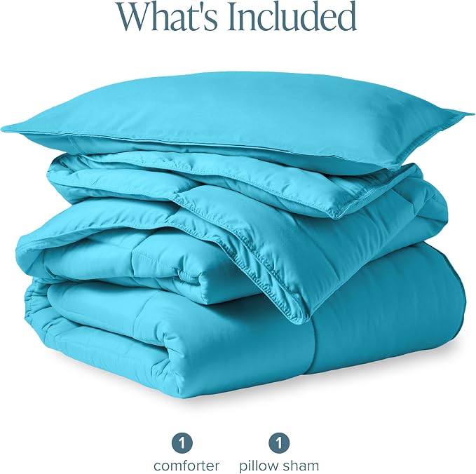 Bare Home Comforter Set - 1800 Ultra Soft (Twin/Twin XL, Aqua) | All-Season, Breathable, Hypoallergenic, Premium 1800, Warm, Cozy