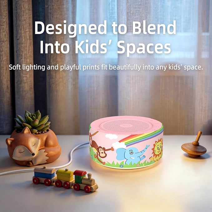 Kipcush White Noise Machine for Baby & Adults, Sleep Sound Machine with 30 Soothing Sounds, 8-Color Night Light, Memory Function, White Noise for Sleeping, Nursery, Office, Travel, Relaxation