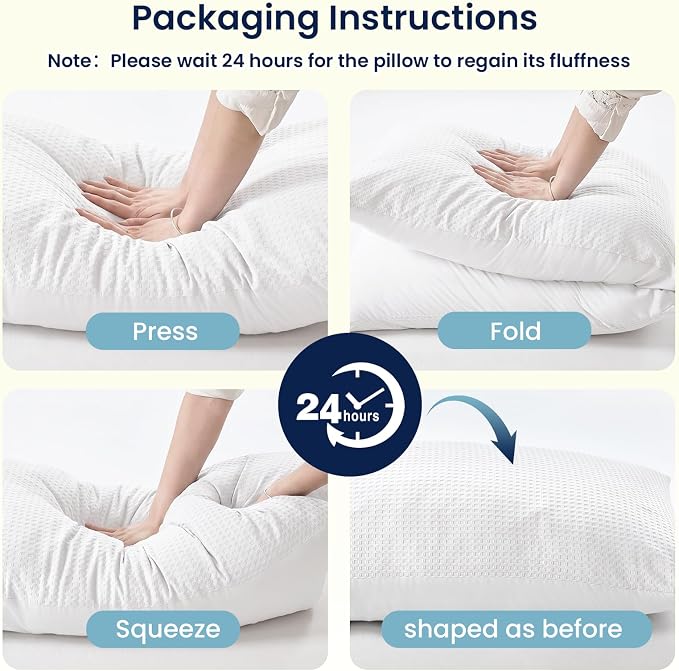 ZonLi Waffle Weave Body Pillow for Adults Side Sleeper - Memory Foam Insert Long Body Pillow 20 x 54 Inch, Gift for Men Women, White