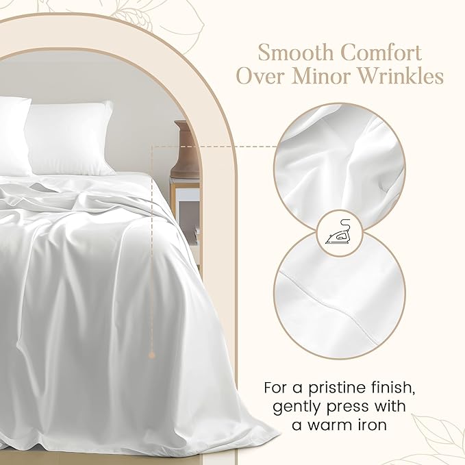 3 PC Twin XL Sheet Set for Twin Matress, 15" Deep Pocket Sheets - Semolina | 800 Thread Count,Silky Soft Sateen Weave Egyptian Cotton, No Pilling, Machine Washable, Fade Resistant Luxury Hotel Bedding