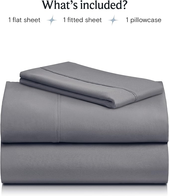 LuxClub Twin XL Sheets - Soft Kids Twin Bed Sheets for Boys and Girls, 3 PC Deep Pockets 18" Wrinkle Free Kids Fitted Sheets Machine Washable Hotel Bedding Silky Soft- Light Grey Twin XL | LuxClub Silky Fitted Sheet & Pillowcase Sets, Breathable Comfor...