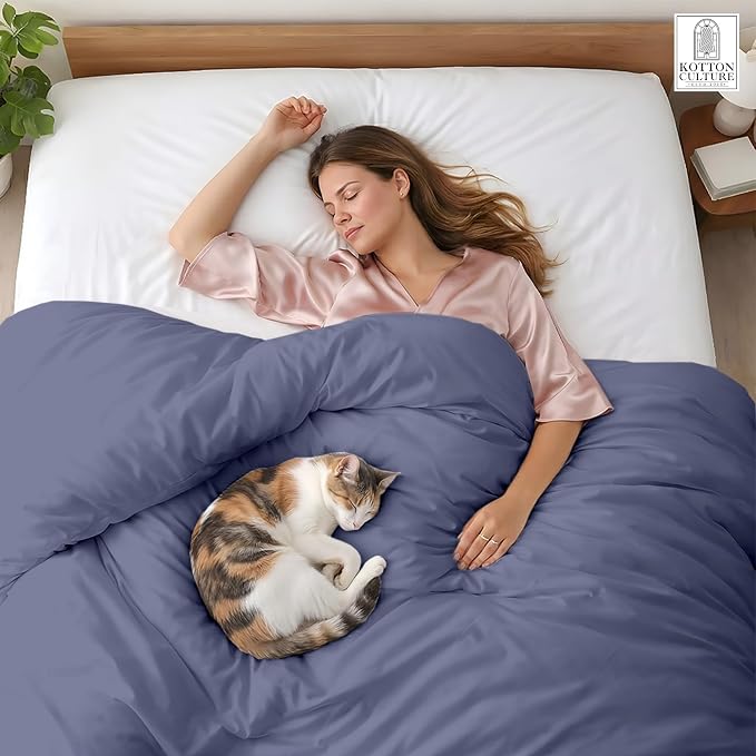 1 Pc 120"x120" Duvet Cover Super King Plus/Super Oversize King Size 100% Egyptian Cotton - 600 TC, Zipper Closure & Corner Ties - Fits Only Extra Large Inserts - Mediterranean Blue
