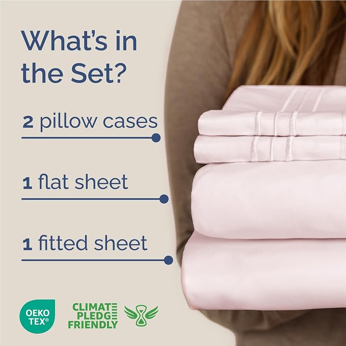 Full Size 4 Piece Sheet Set - Breathable & Cooling Sheets - Lavender Pink | Hotel Luxury Bed Sheets for Women & Men, Deep Pockets, Easy-Fit, Extra Soft and Wrinkle Free Sheets, Oeko-Tex Bed Sheet Set