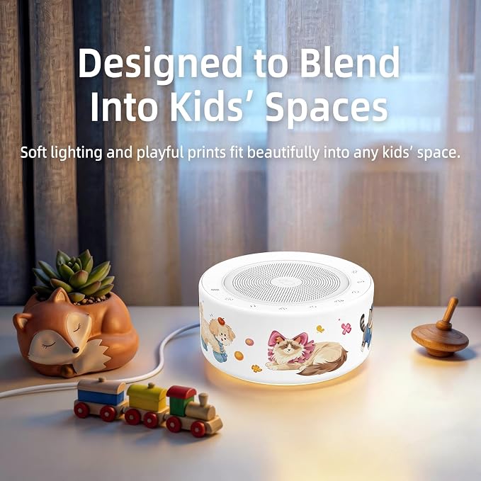 Kipcush White Noise Machine for Baby & Adults, Sleep Sound Machine with 30 Soothing Sounds, 8-Color Night Light, Memory Function, White Noise for Sleeping, Nursery, Office, Travel, Relaxation