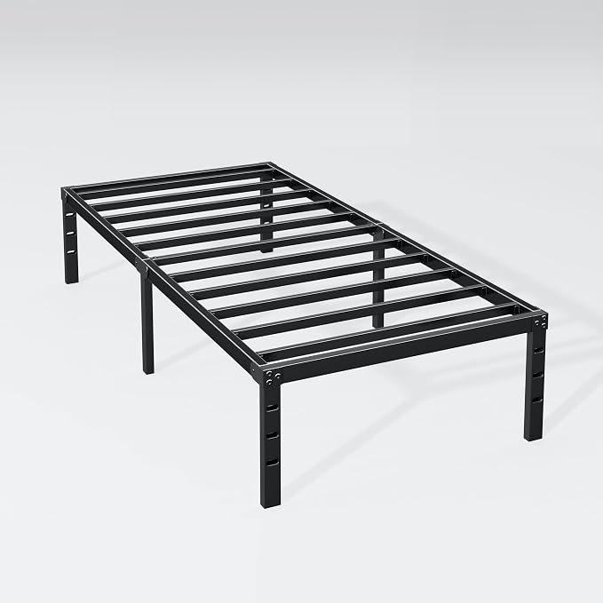 Hafenpo 12 Inch Twin Bed Frame, Under Bed Storage, Black | Sturdy Metal Platform Twin Size, No Box Spring Needed, Heavy Duty, Easy Assembly, Strong Bearing Capacity