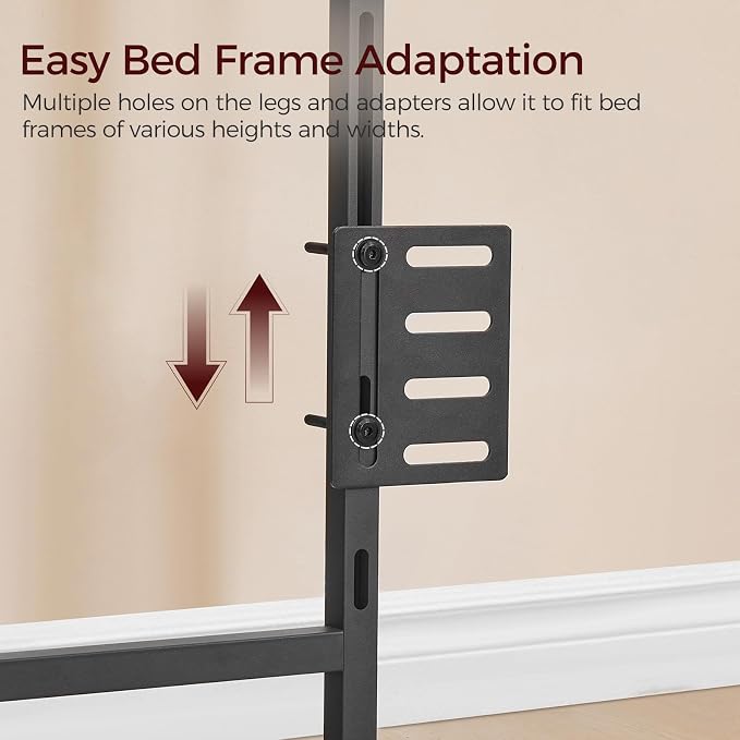 MAHANCRIS King Size Headboard Only, Metal Headboard with 2 Power Strips, 95 Degrees Reclining Backrest with Bed Frame Adapters, Easy Assembly, Black
