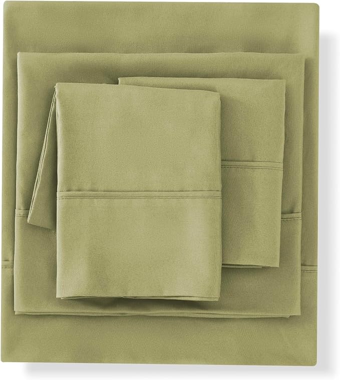 Sweet Home Collection RV Short Queen Comforter Set for RV Camper - Comforter Set with Fitted & Flat Sheet, 4 Pillowcases - Tailored for RV Short Queen Beds - Cozy Essentials for Your RV Bedroom, Sage