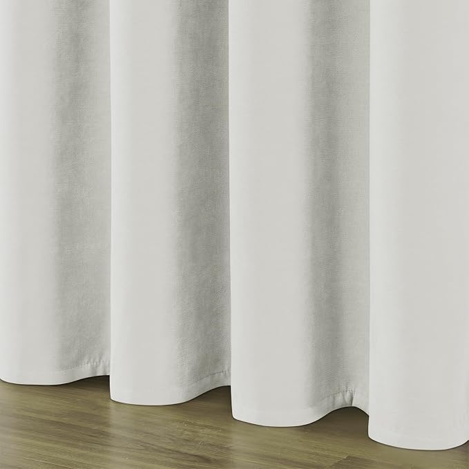 Joydeco Velvet Blackout Curtains Black Out Curtain 108 Inch Drapes | for Bedroom Living Room, Heat and Light Blocking, Thermal Insulated Luxury Heavy Duty Curtain 2 Panels Rod Pocket