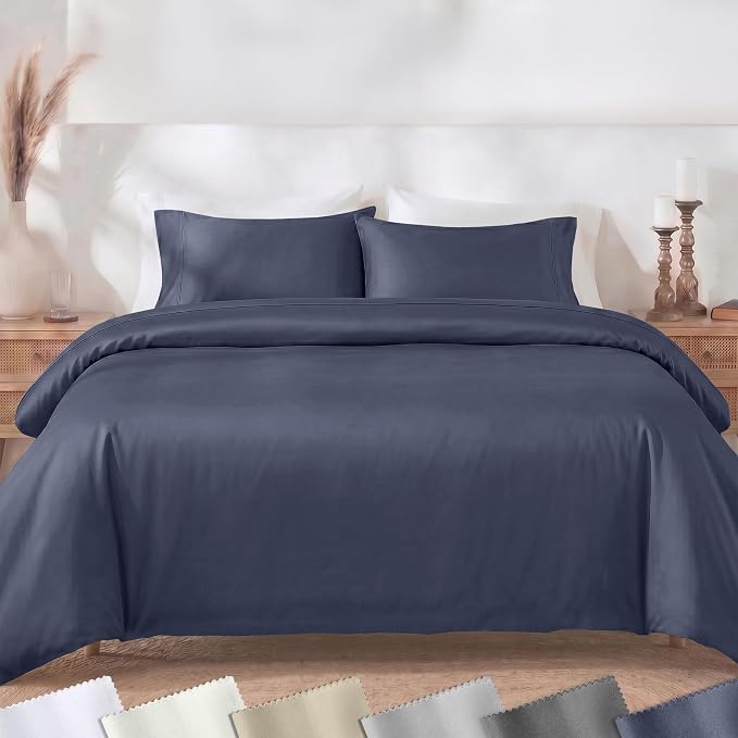 California Design Den Luxury Oversized King Duvet Cover Set | Soft 400 Thread Count 100% Cotton Sateen Backed by GH Seal, Duvet Cover & Pillow Sham 3 Pc Set, Button Closure & Corner Ties