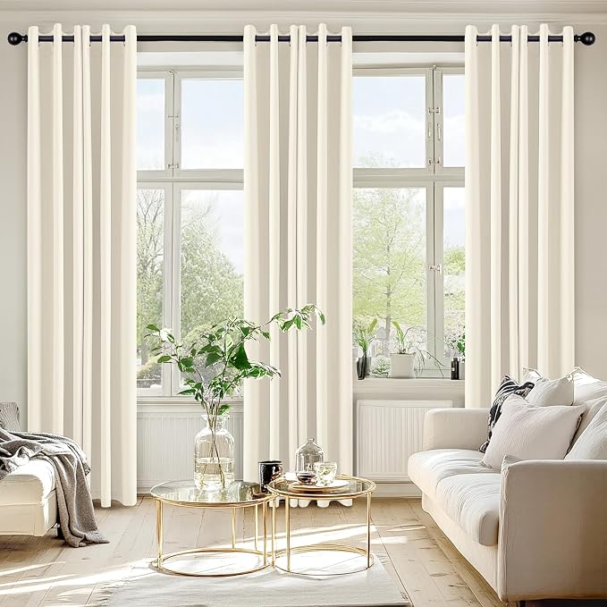 MIULEE Blackout Curtains for Bedroom 2 Panels 40 x 84 Inch Long Birch | Thermal Insulated, Living Room Darkening Grommet Drapes, Noise Reducing, Light Blocking Window Treatments