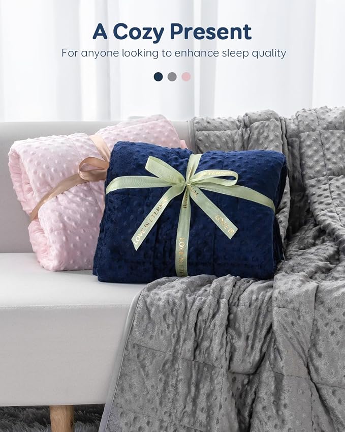 25lbs Weighted Blanket for Adults, 80"x87" King Size Heavy Blankets | Soft Raised Minky Dot Texture, Reversible Cooling & Cozy for All Seasons, 7-Layer Design for Even Weight, Machine Washable
