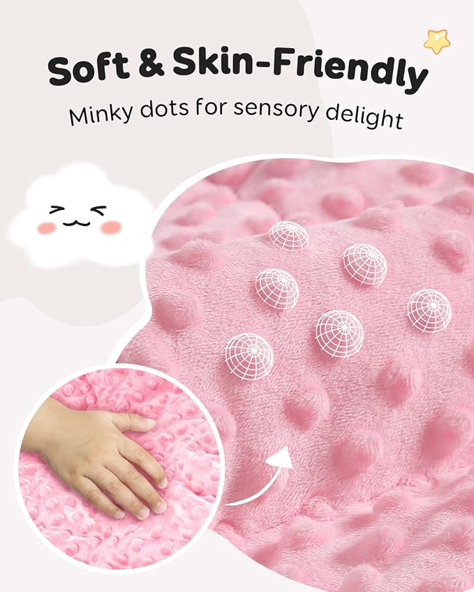 Weighted Lap Pad, Minky Dots Small Weighted Blanket, 20"x30" 2lbs | Gentle Hug-Like Comfort, Reversible Cooling & Cozy for All Seasons, 7-Layer for Even Weight Distribution, Machine Washable