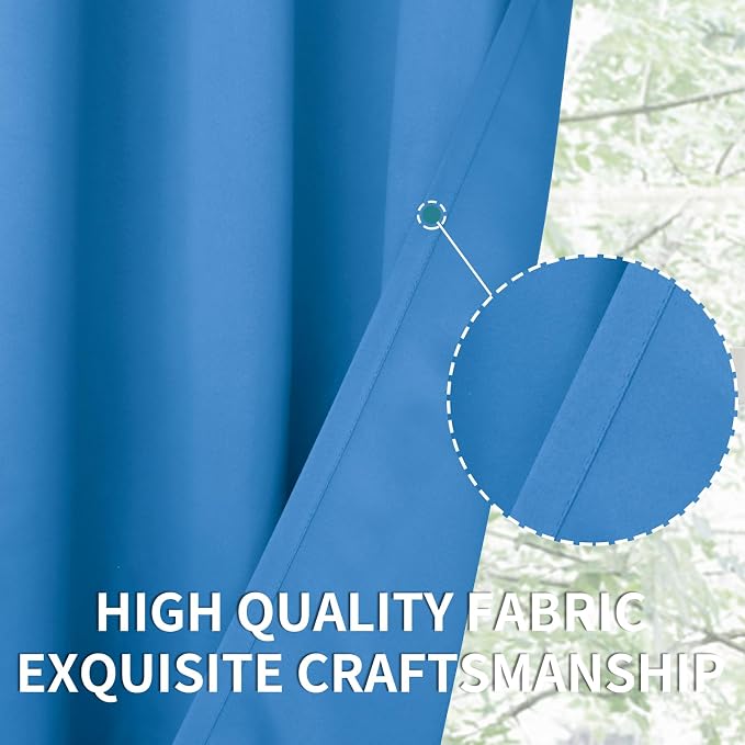 BGment Classic Blue Blackout Curtains for Living Room 84 Inch - 2 Panels | Grommet Top, Black Out, Room Darkening, Sunblock, Thermal Insulated, Window Drapes for Bedroom, 52x84 Inch