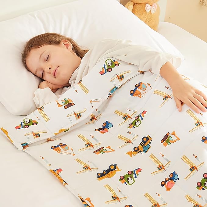 Weighted Blanket - 10 lbs Engineering Vehicles Heavy Blanket - Small Size Breathable Lap Blanket(50"x60", 10 lbs)