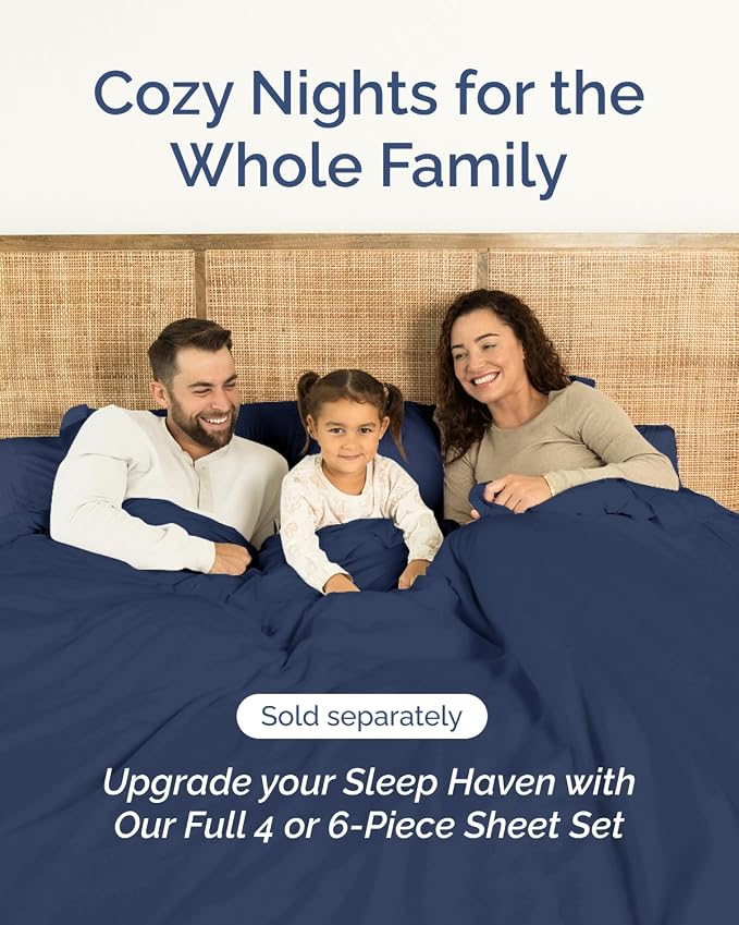 Cal King Flat Sheet - Single Top Flat Sheet Only - Cooling - Navy Blue | Hotel Luxury Top Flat Sheet Only, Ultra-Soft, Breathable & Cooling, Fade & Wrinkle Free, Easy-Care, Stain & Shrink Resistant