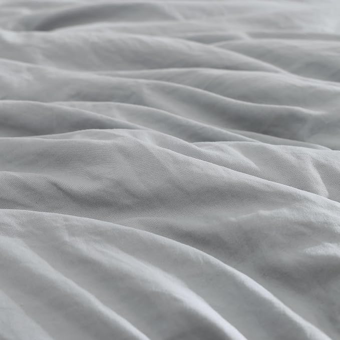 King Size Comforter Set- 7 Pieces Prewashed Bed in a Bag King Bedding Sets | Soft All Season Comforter with Sheets, Pillow Shams & Pillowcases, Light Grey