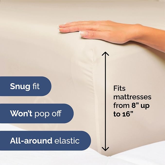 King Size 4 Piece Sheet Set - Ultra Soft & Cooling Bed Sheets - Cream Pink | Fits 8 Inch to 16 inch Mattress, Wrinkle Free & Fade Resistant with Deep Pockets, Breathable, Comfy Hotel Luxury Bedding
