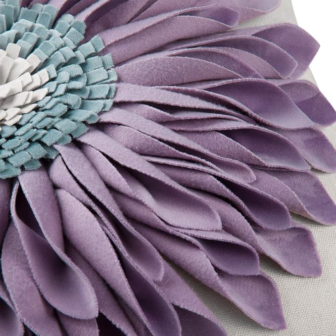OiseauVoler Decorative Throw Pillow Cover Sunflowers Cushion Case Handmade for Home Sofa Car Bed Room Decor 18 x 18 Inch Taro Purple