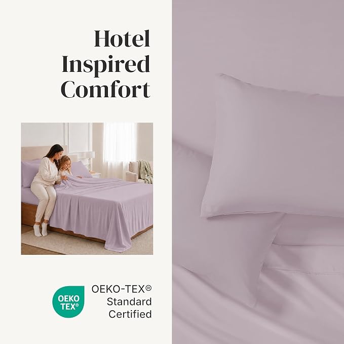 Modern Threads Soft Microfiber Solid Sheets - Luxurious Microfiber Bed Sheets - Includes Flat Sheet, Fitted Sheet with Deep Pockets, & Pillowcases Dusty Mauve King