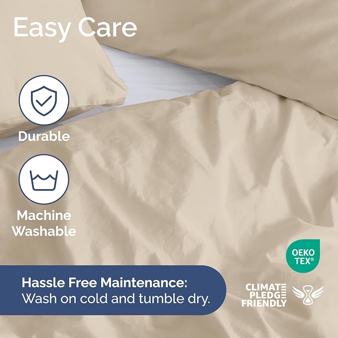 Duvet Cover King Size - Extra Soft 3 Piece with Zipper Closure - Wheat | Extra Soft, Breathable, King Duvet Cover 104" x 90" with 2 Pillow Shams, Zipper Closures & Ties, Women, Men, Kids & Teens